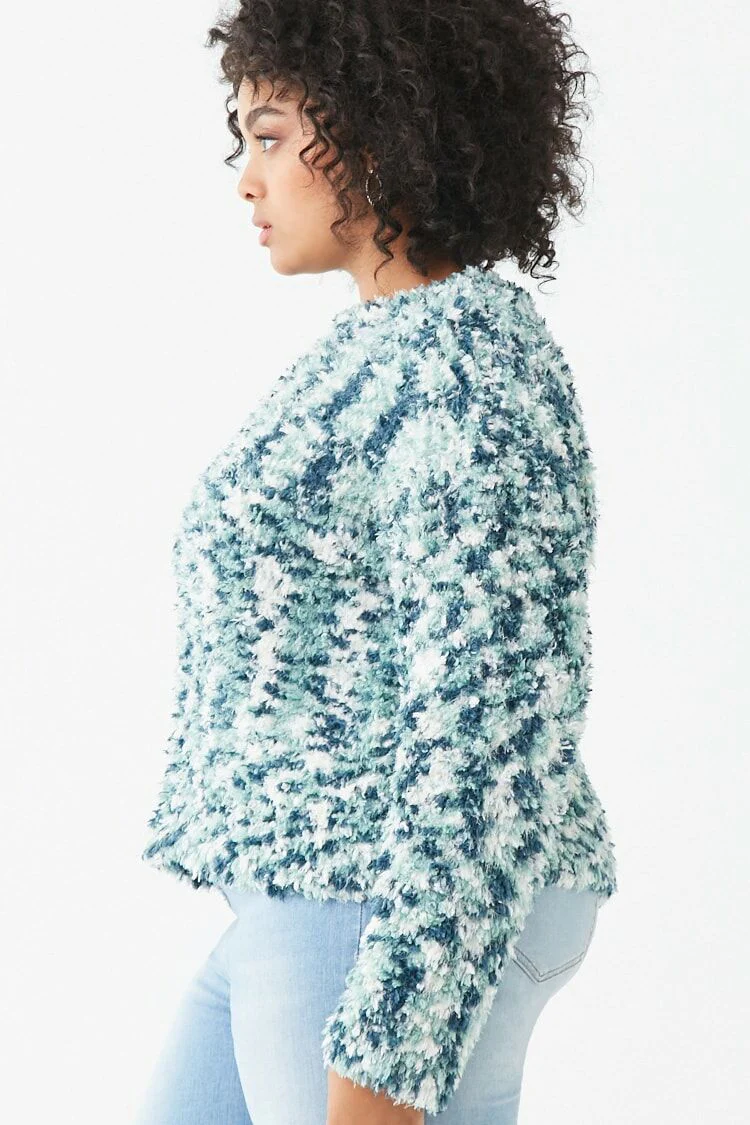 Plus Size Fuzzy Chenille Sweater - Image 2