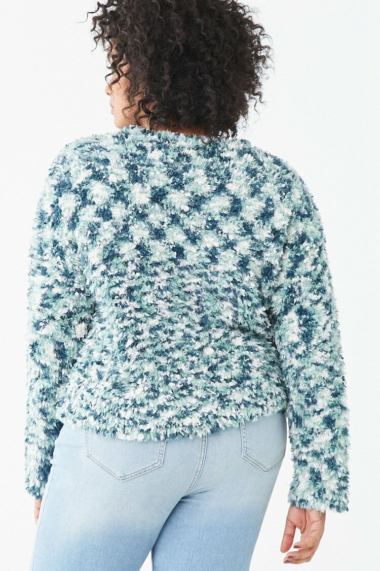 Plus Size Fuzzy Chenille Sweater - Image 3