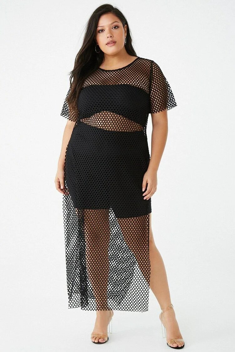 Plus Size Mesh Maxi Dress - Image 4