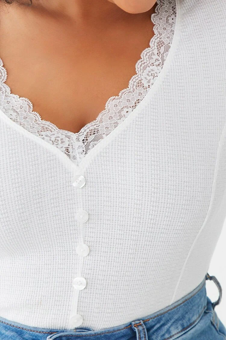 Plus Size Lace-Trim Top - Image 5