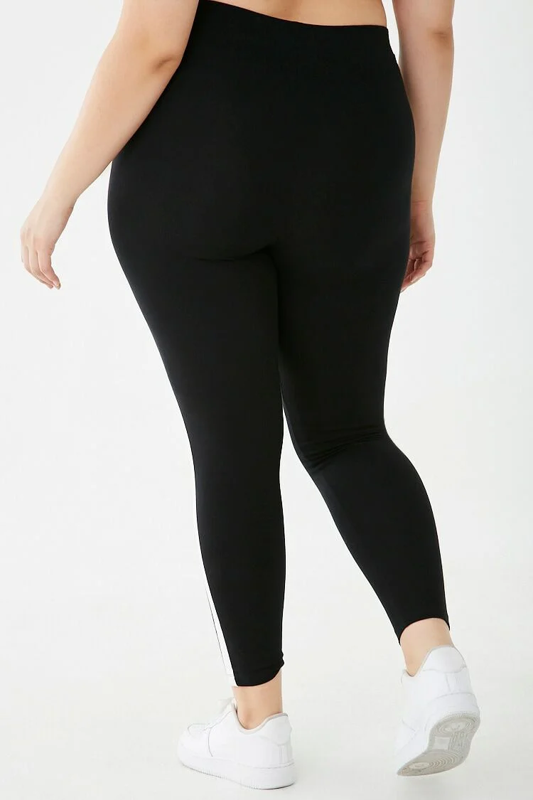 Plus Size Striped-Trim Leggings - Image 4