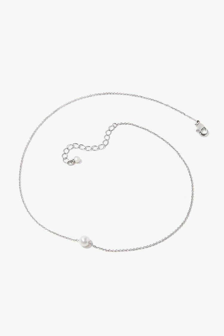 Faux Pearl Charm Necklace - Image 6