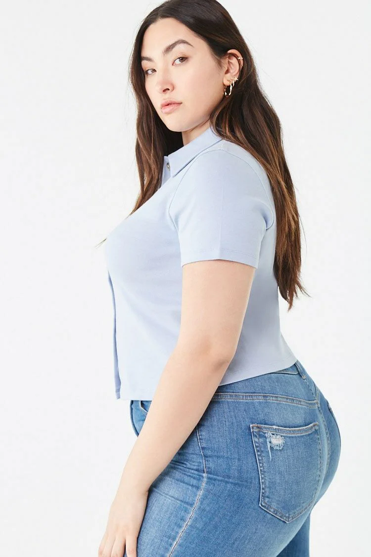 Plus Size Button-Down Shirt - Image 2