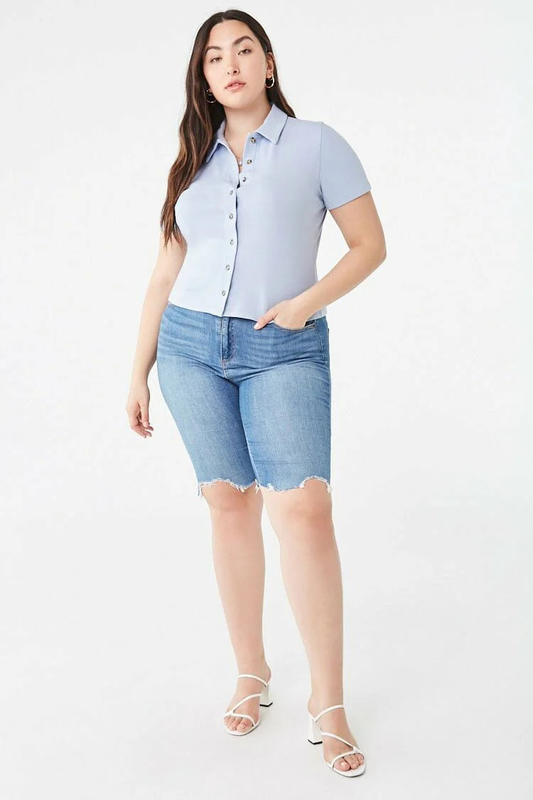 Plus Size Button-Down Shirt - Image 4