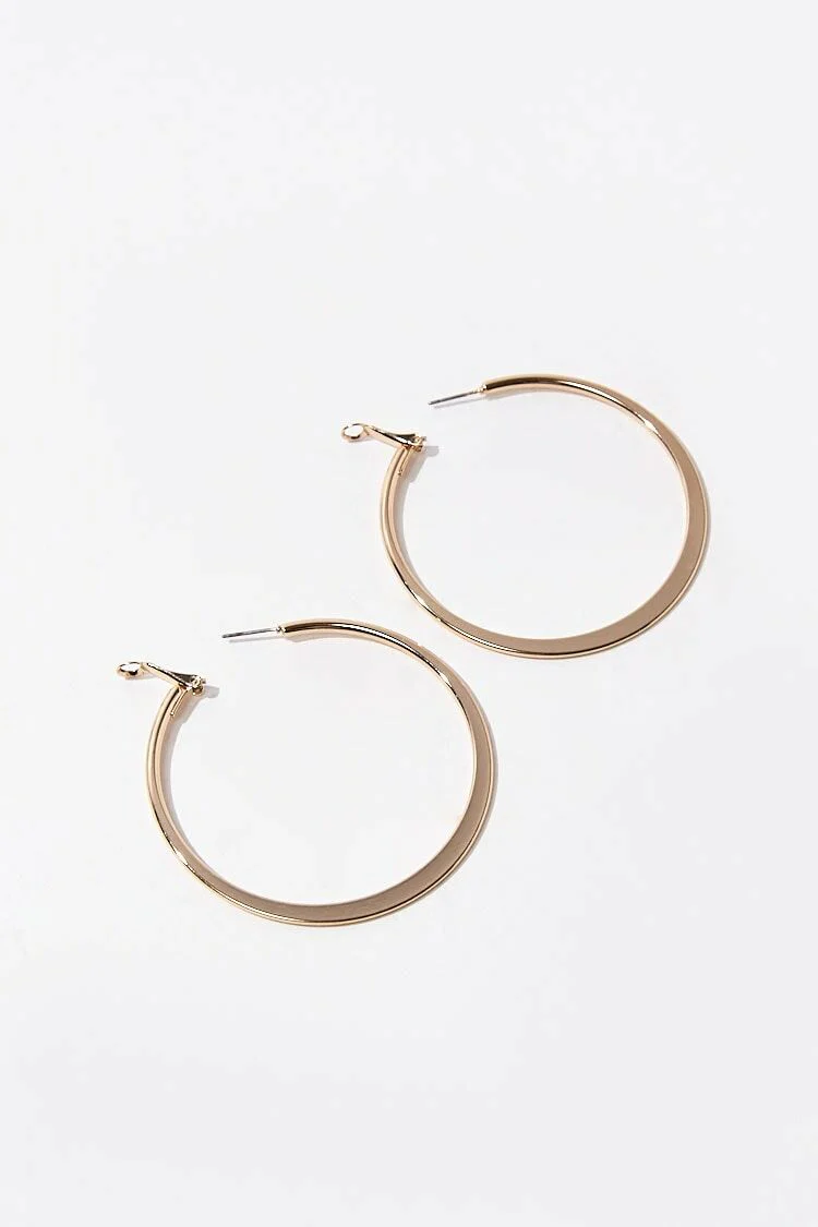 Flat Hoop Earrings - Image 3
