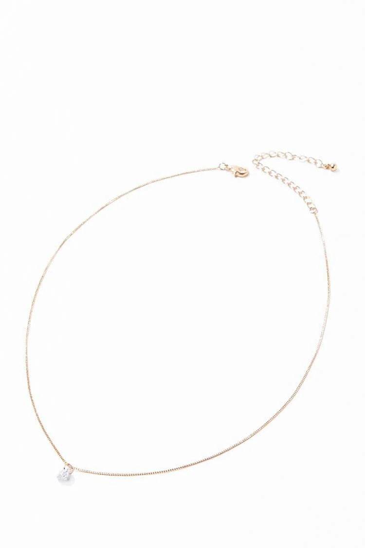 CZ Stone Charm Necklace - Image 3