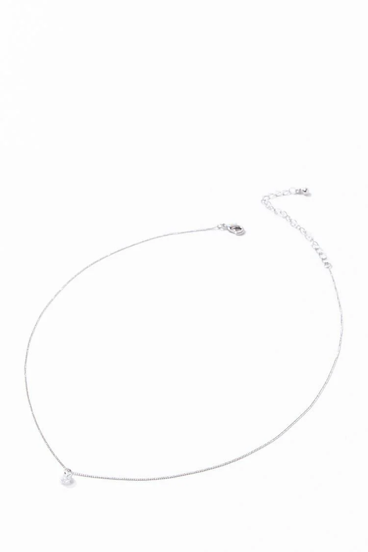 CZ Stone Charm Necklace - Image 6