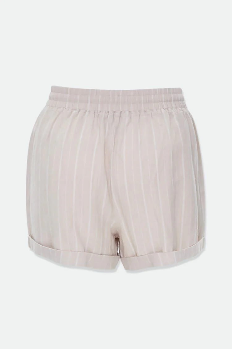 Plus Size Linen-Blend Striped Shorts - Image 3