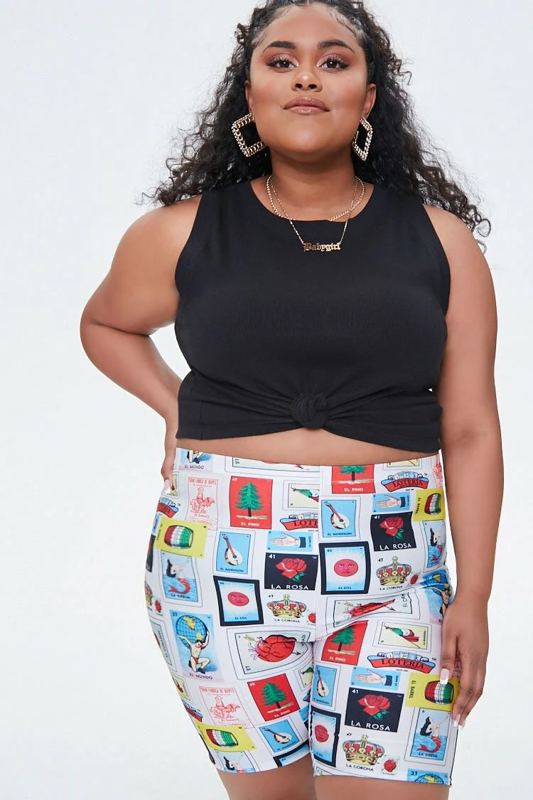 Plus Size Loteria Biker Shorts - Image 7
