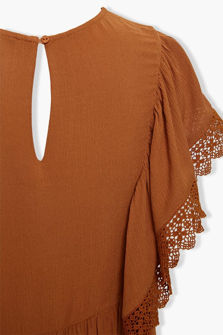 Lace-Trim Angel Sleeve Top - Image 3