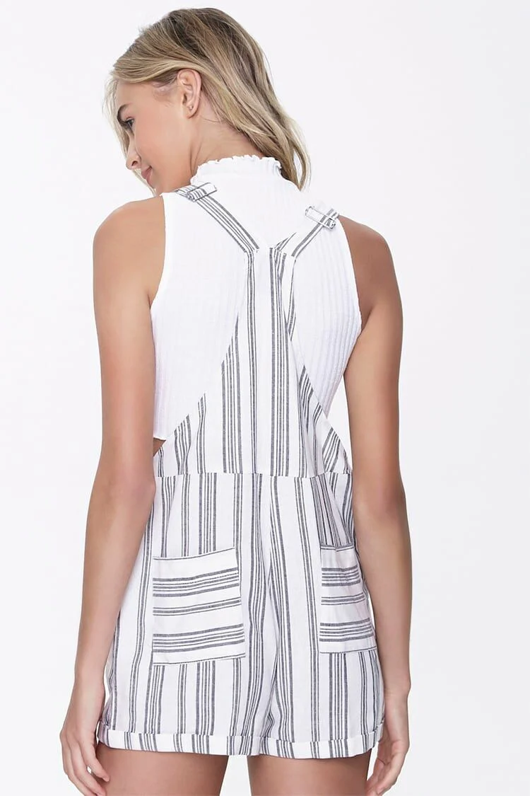 Striped Y-Back Overall Shorts - Image 3