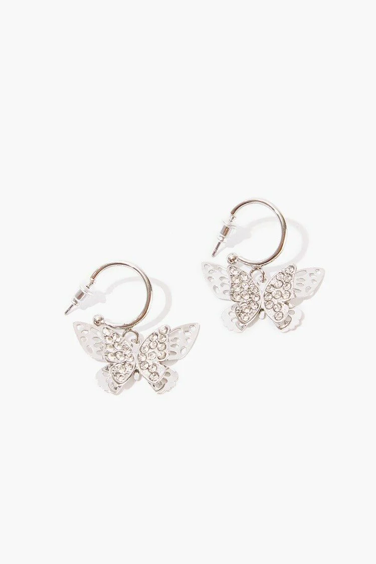 Butterfly Hoop Earrings - Image 2