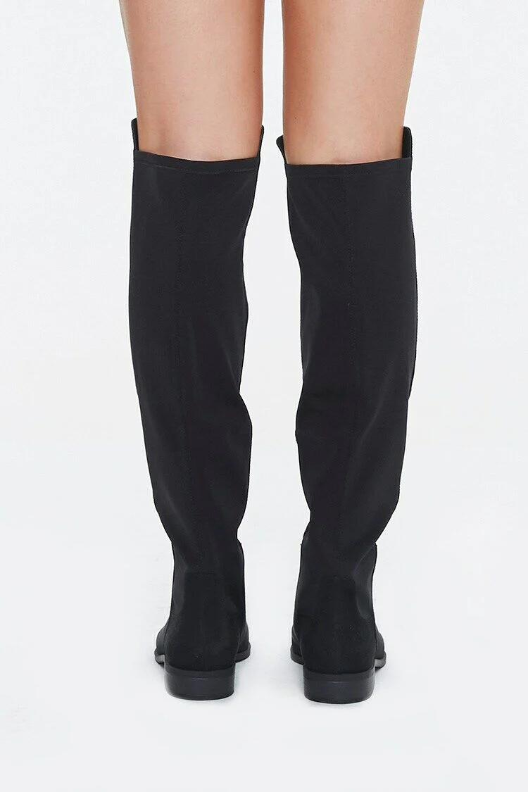 Faux Suede Knee-High Boots - Image 3