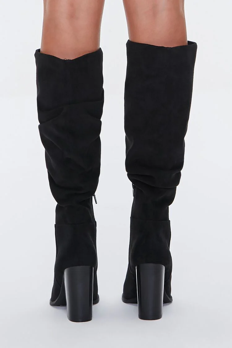 Faux Suede Knee-High Boots - Image 3
