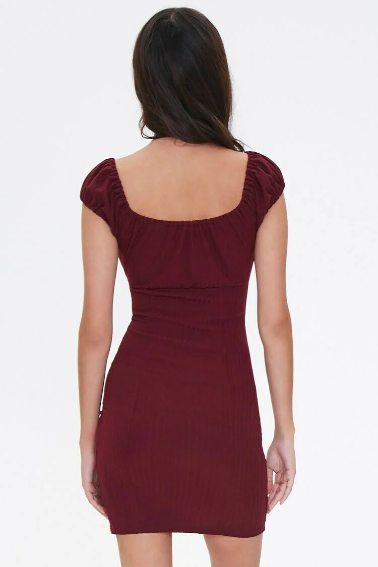 Ribbed Knit Bodycon Dress - Image 3