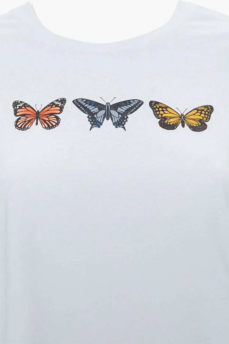 Plus Size Butterfly Graphic Tee - Image 3