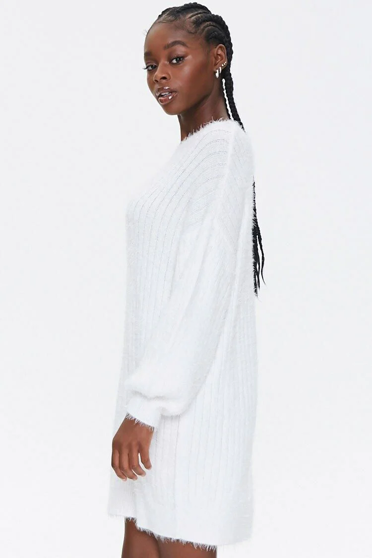 Fuzzy Knit Sweater Dress - Image 2