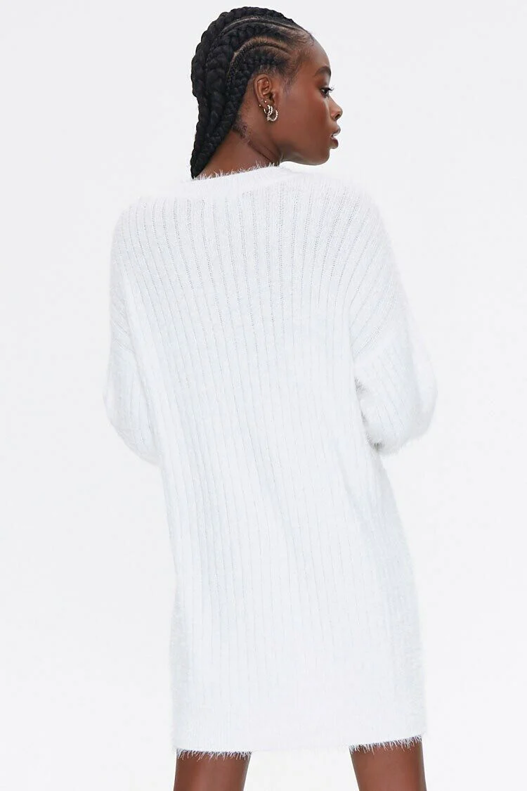 Fuzzy Knit Sweater Dress - Image 3