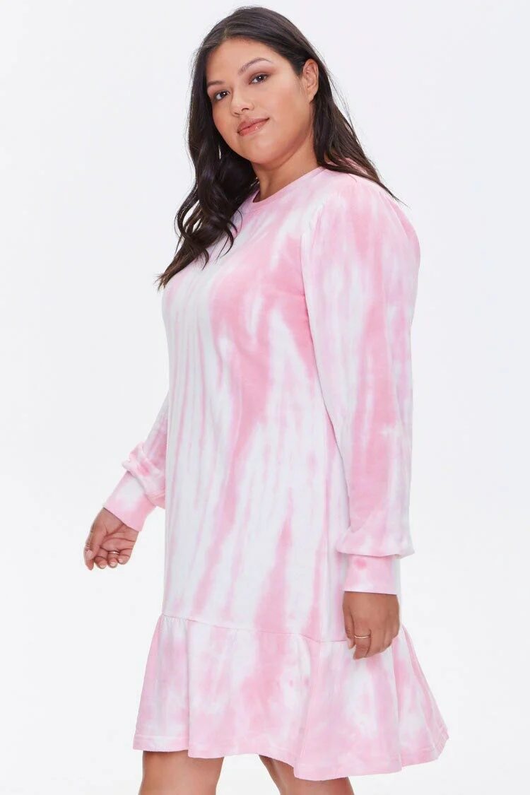 Plus Size Tie-Dye Sweatshirt Dress - Image 2