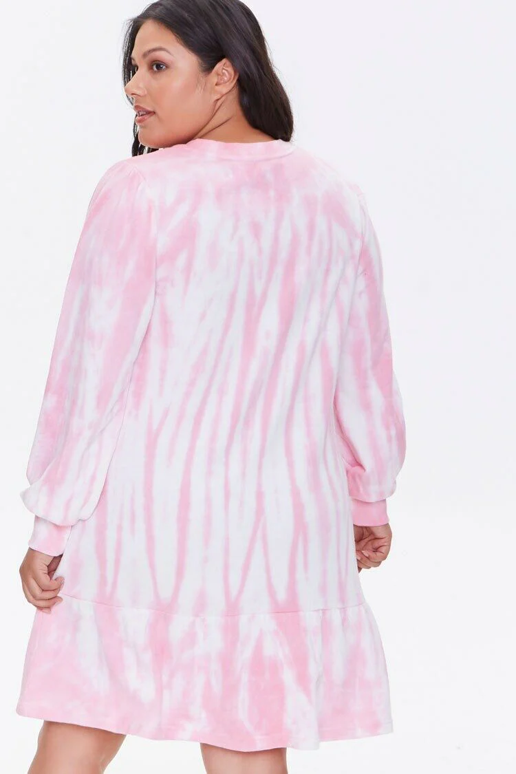 Plus Size Tie-Dye Sweatshirt Dress - Image 3