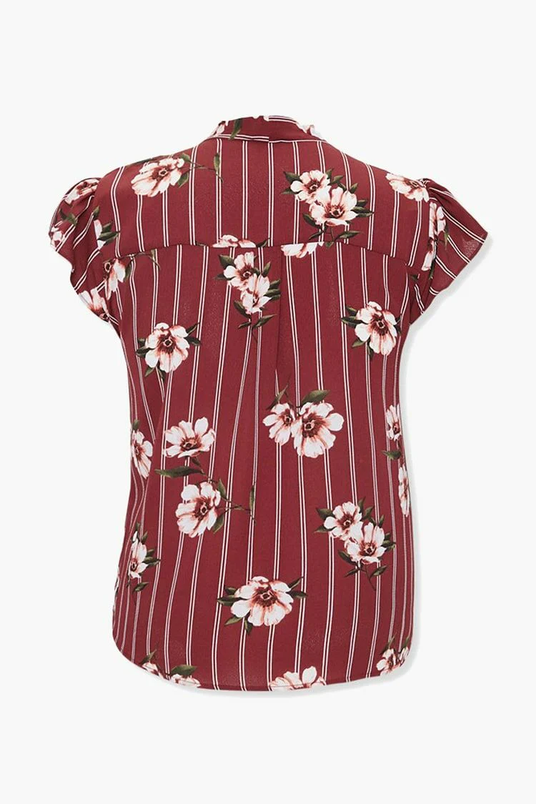 Plus Size Floral Print Top - Image 3