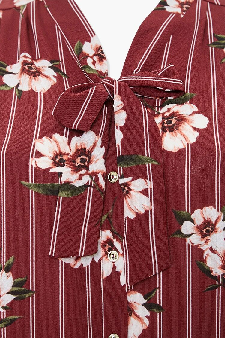 Plus Size Floral Print Top - Image 4