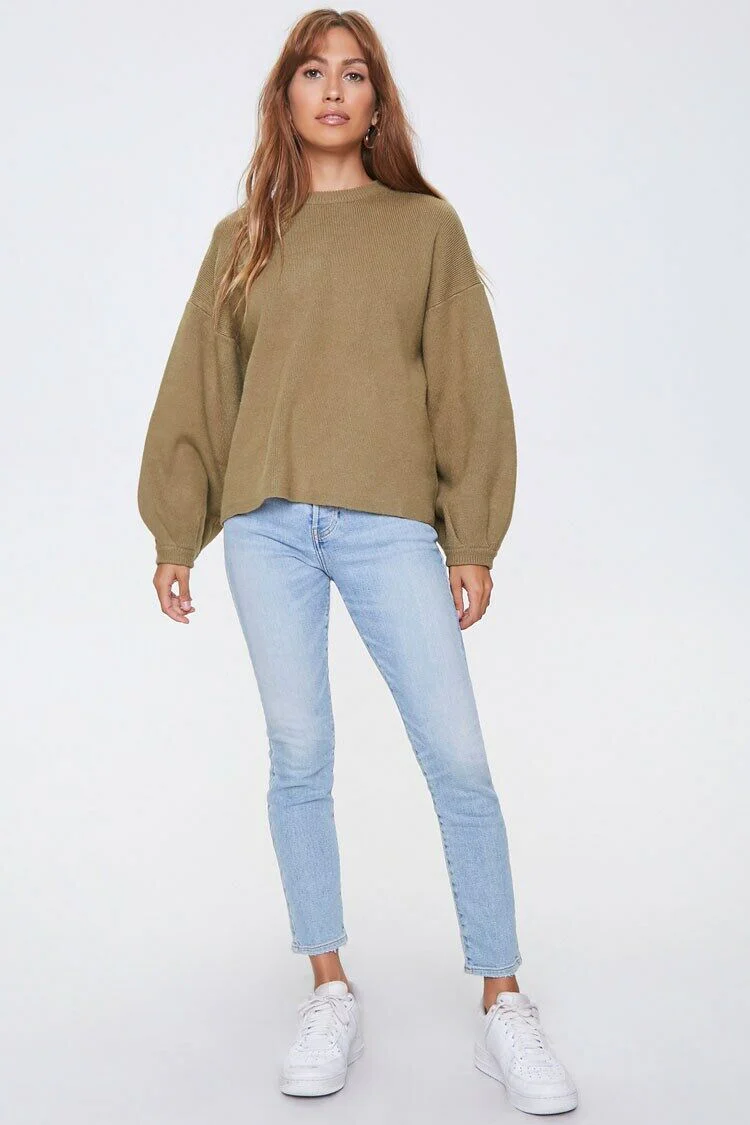 Ribbed Drop-Sleeve Sweater - Image 4