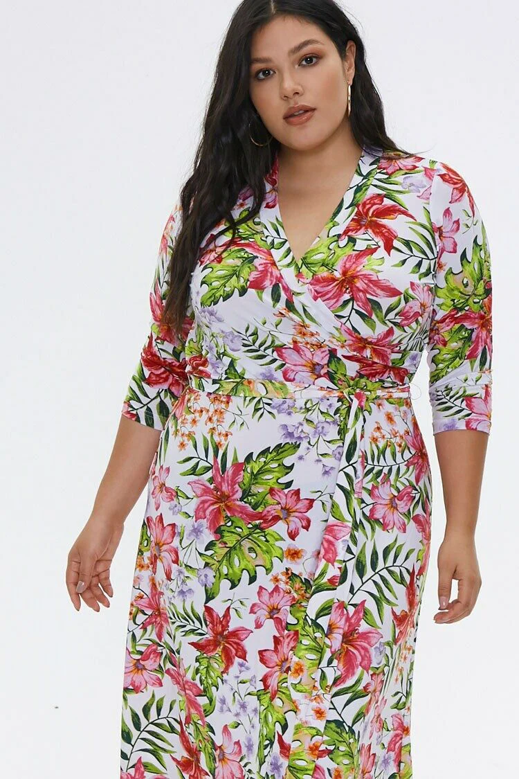 Plus Size Tropical Floral Dress - Image 4