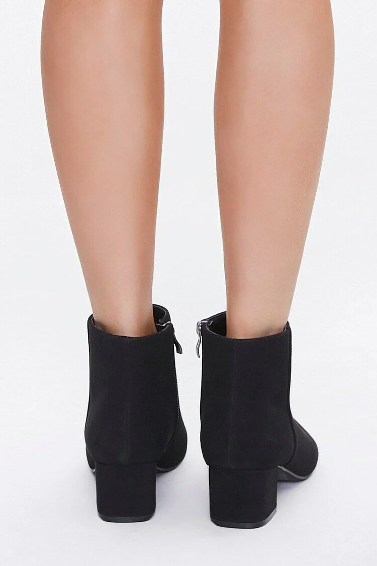 Faux Suede Block Heel Booties - Image 3