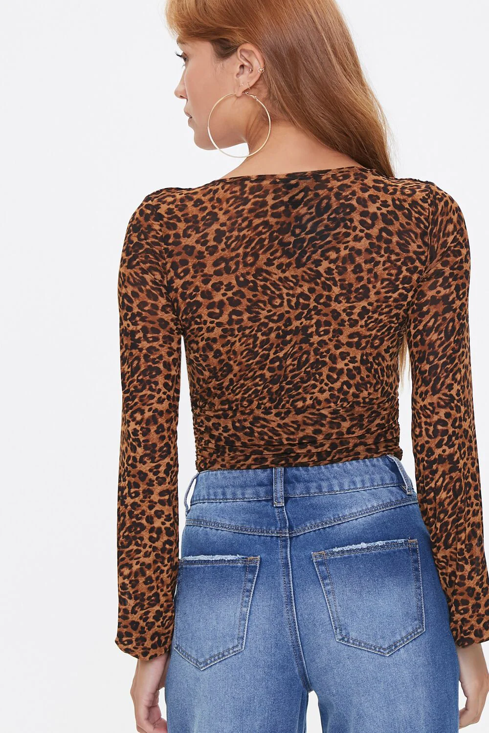Leopard Print Peasant Top - Image 3