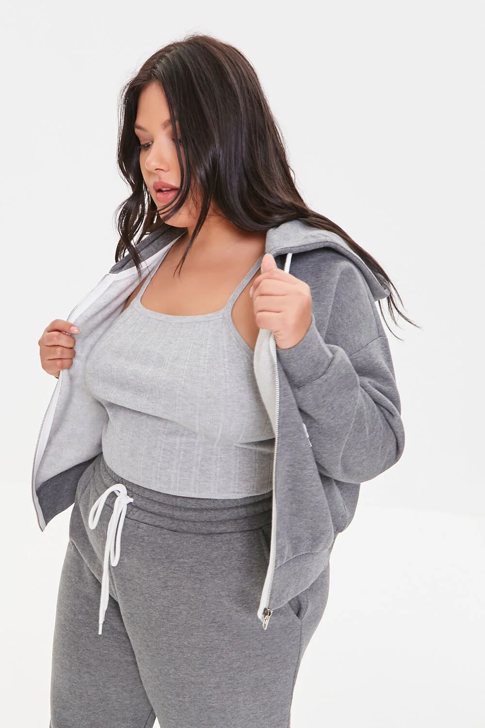 Plus Size French Terry Zip-Up Hoodie - Image 10