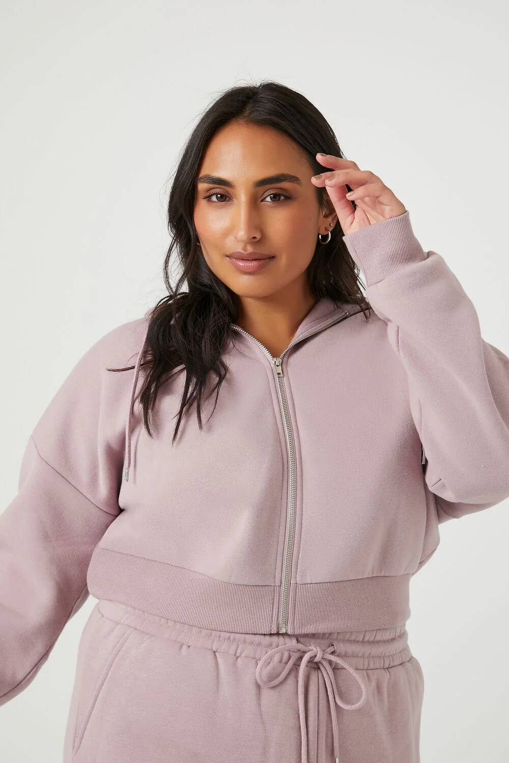 Plus Size French Terry Zip-Up Hoodie - Image 102