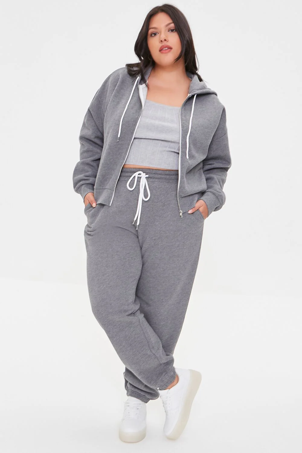 Plus Size French Terry Zip-Up Hoodie - Image 13