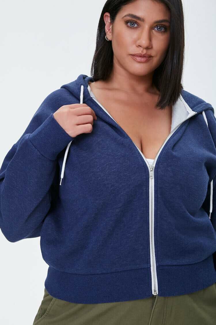 Plus Size French Terry Zip-Up Hoodie - Image 14