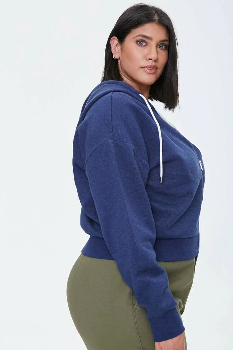 Plus Size French Terry Zip-Up Hoodie - Image 15