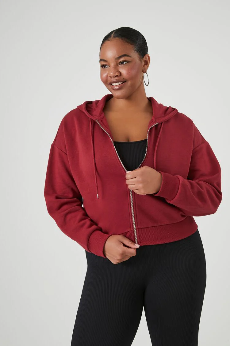 Plus Size French Terry Zip-Up Hoodie - Image 18