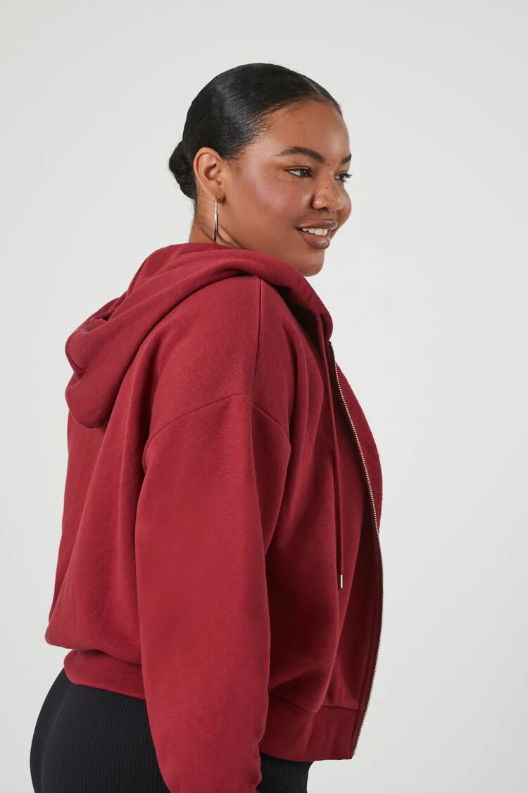 Plus Size French Terry Zip-Up Hoodie - Image 19