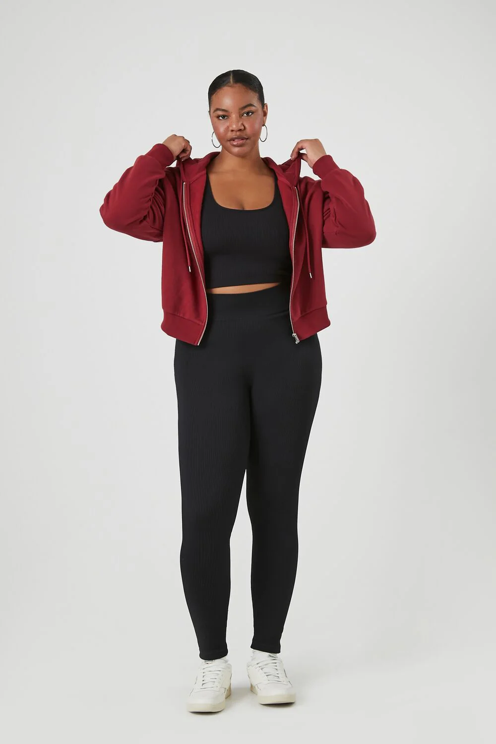 Plus Size French Terry Zip-Up Hoodie - Image 21