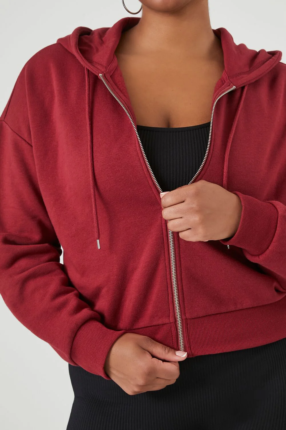Plus Size French Terry Zip-Up Hoodie - Image 22