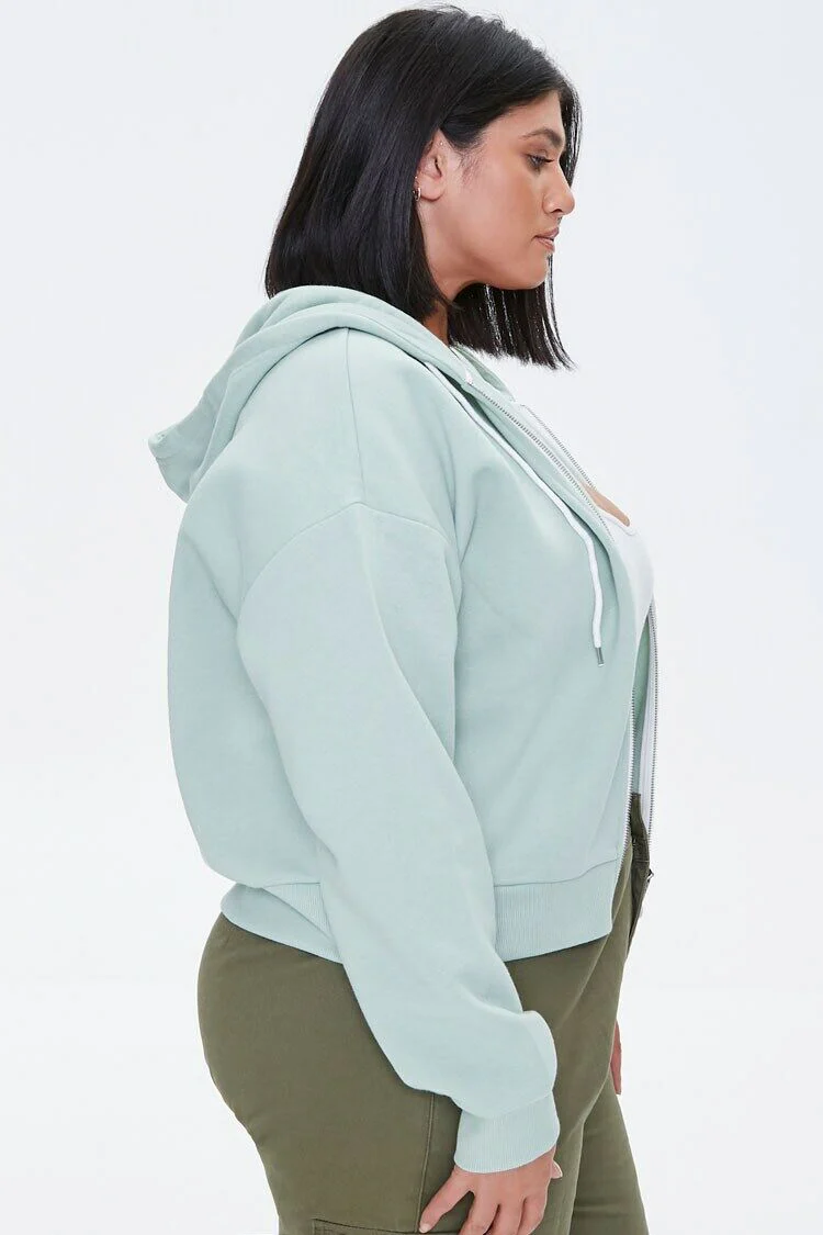 Plus Size French Terry Zip-Up Hoodie - Image 24