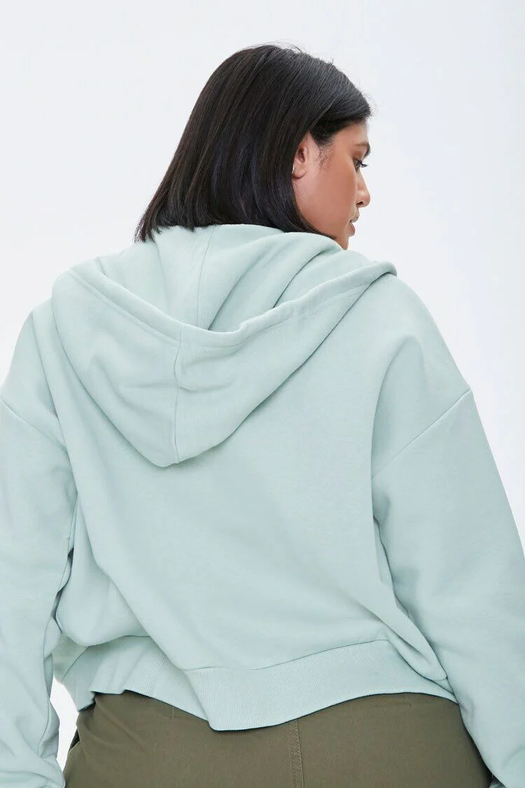 Plus Size French Terry Zip-Up Hoodie - Image 25