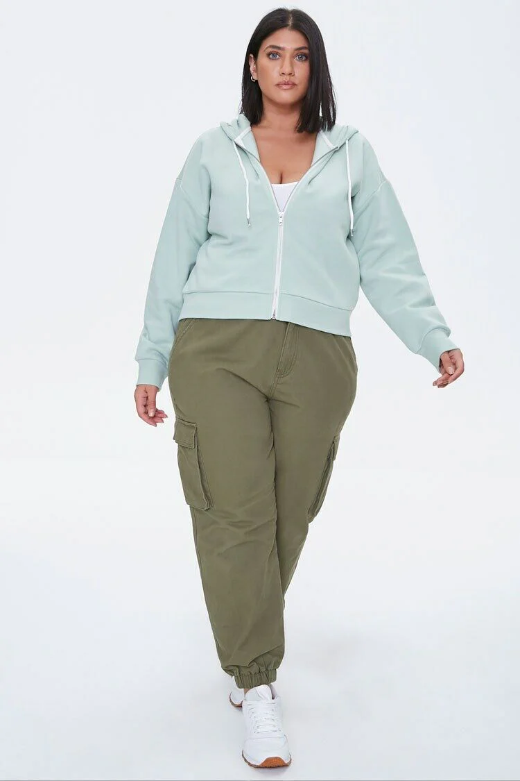 Plus Size French Terry Zip-Up Hoodie - Image 26