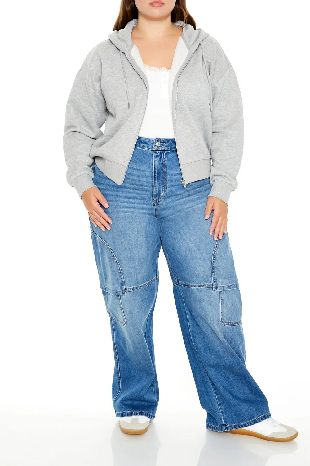Plus Size French Terry Zip-Up Hoodie - Image 28
