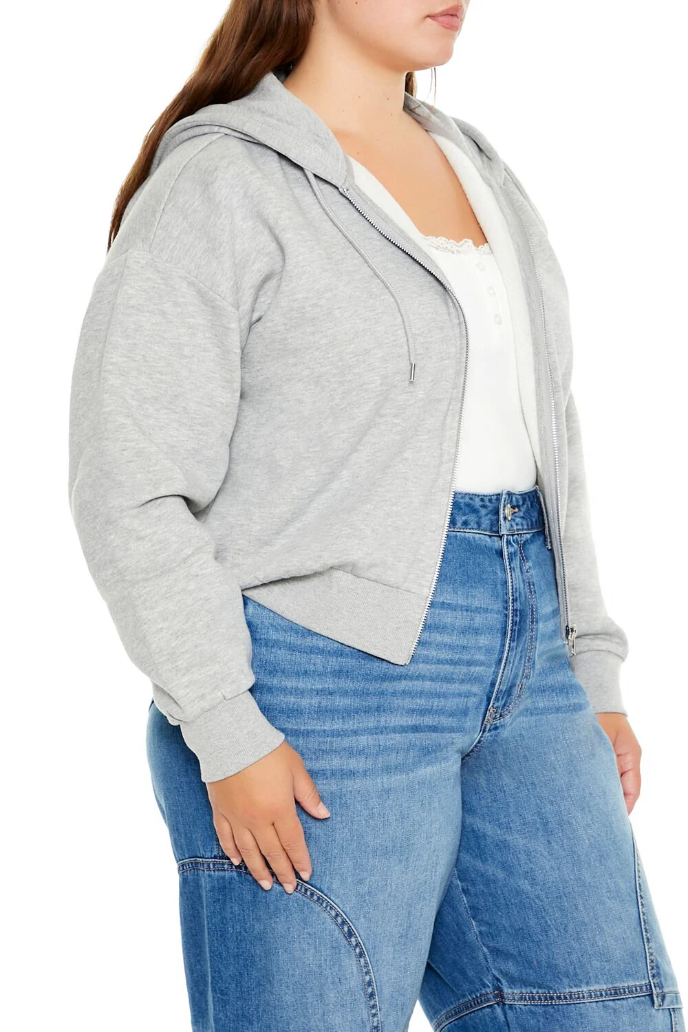 Plus Size French Terry Zip-Up Hoodie - Image 30