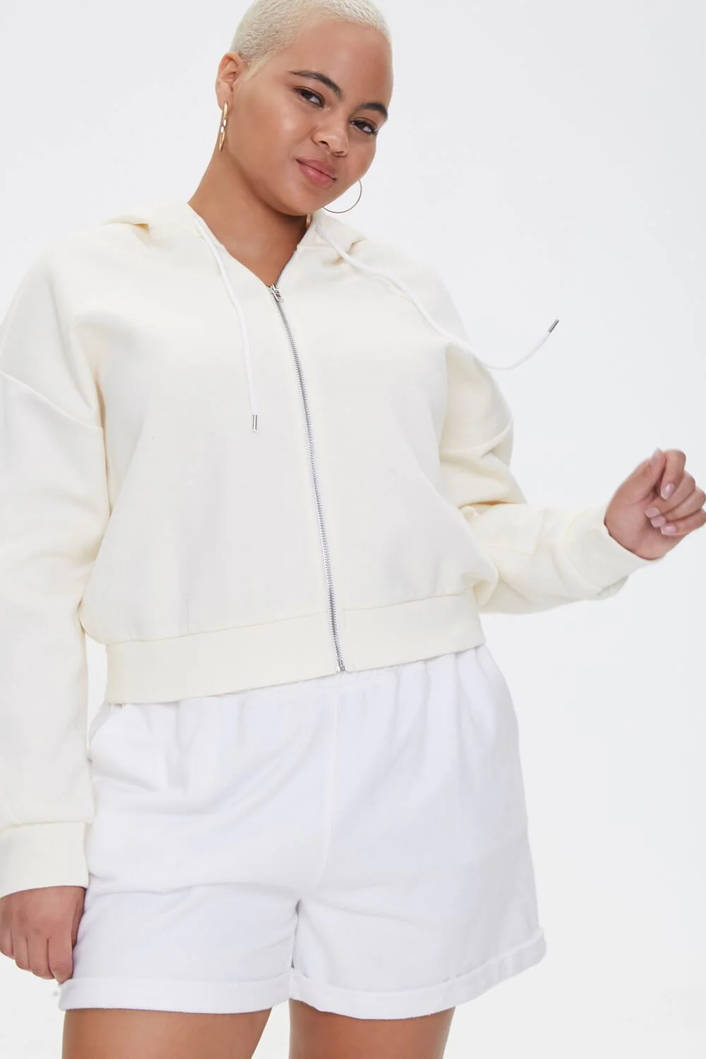 Plus Size French Terry Zip-Up Hoodie - Image 34
