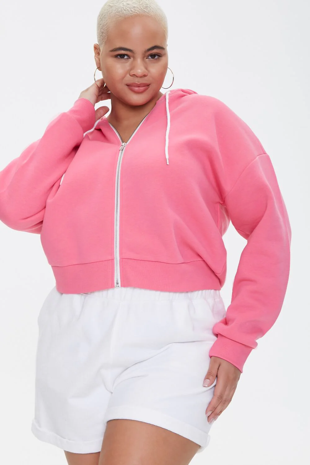 Plus Size French Terry Zip-Up Hoodie - Image 42