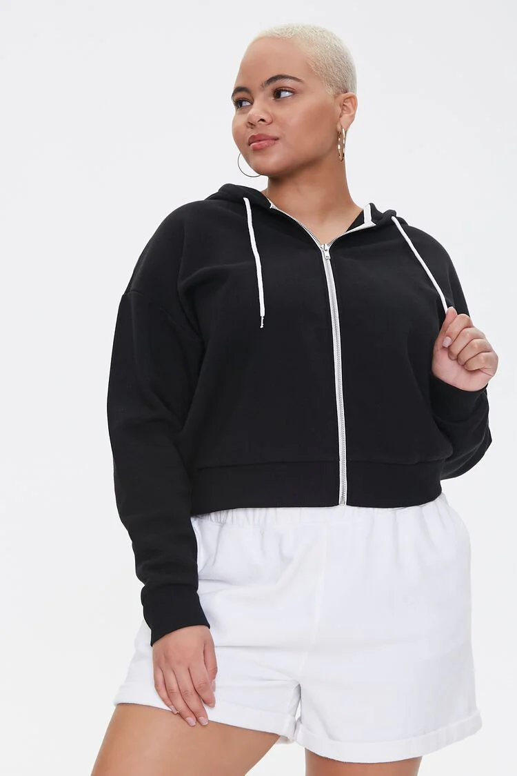 Plus Size French Terry Zip-Up Hoodie - Image 5