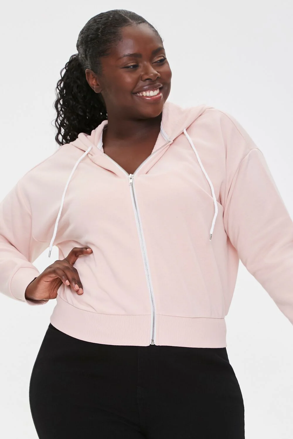 Plus Size French Terry Zip-Up Hoodie - Image 50