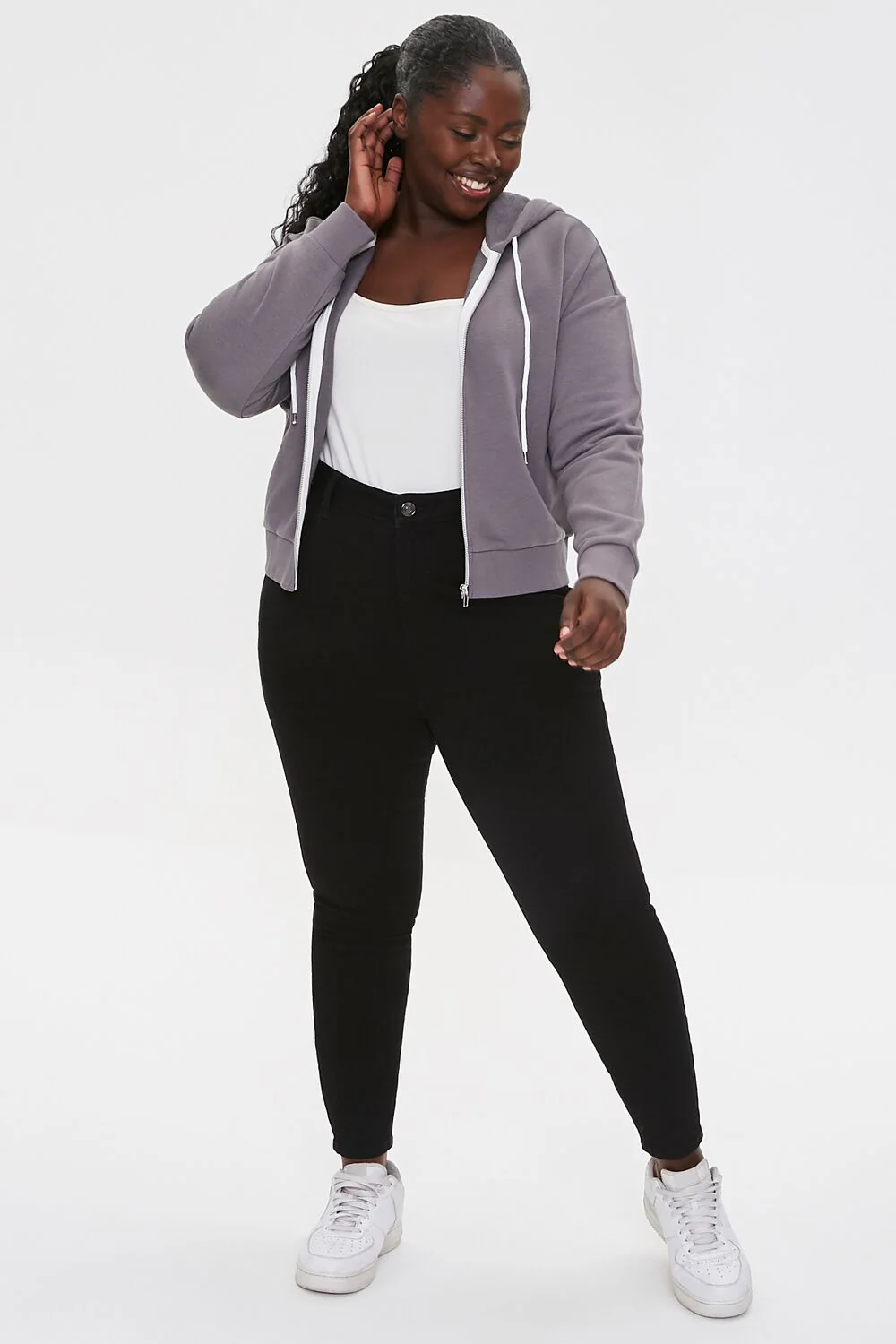 Plus Size French Terry Zip-Up Hoodie - Image 54