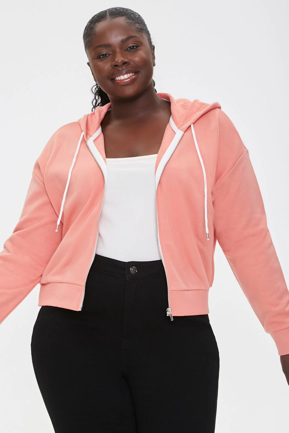 Plus Size French Terry Zip-Up Hoodie - Image 56